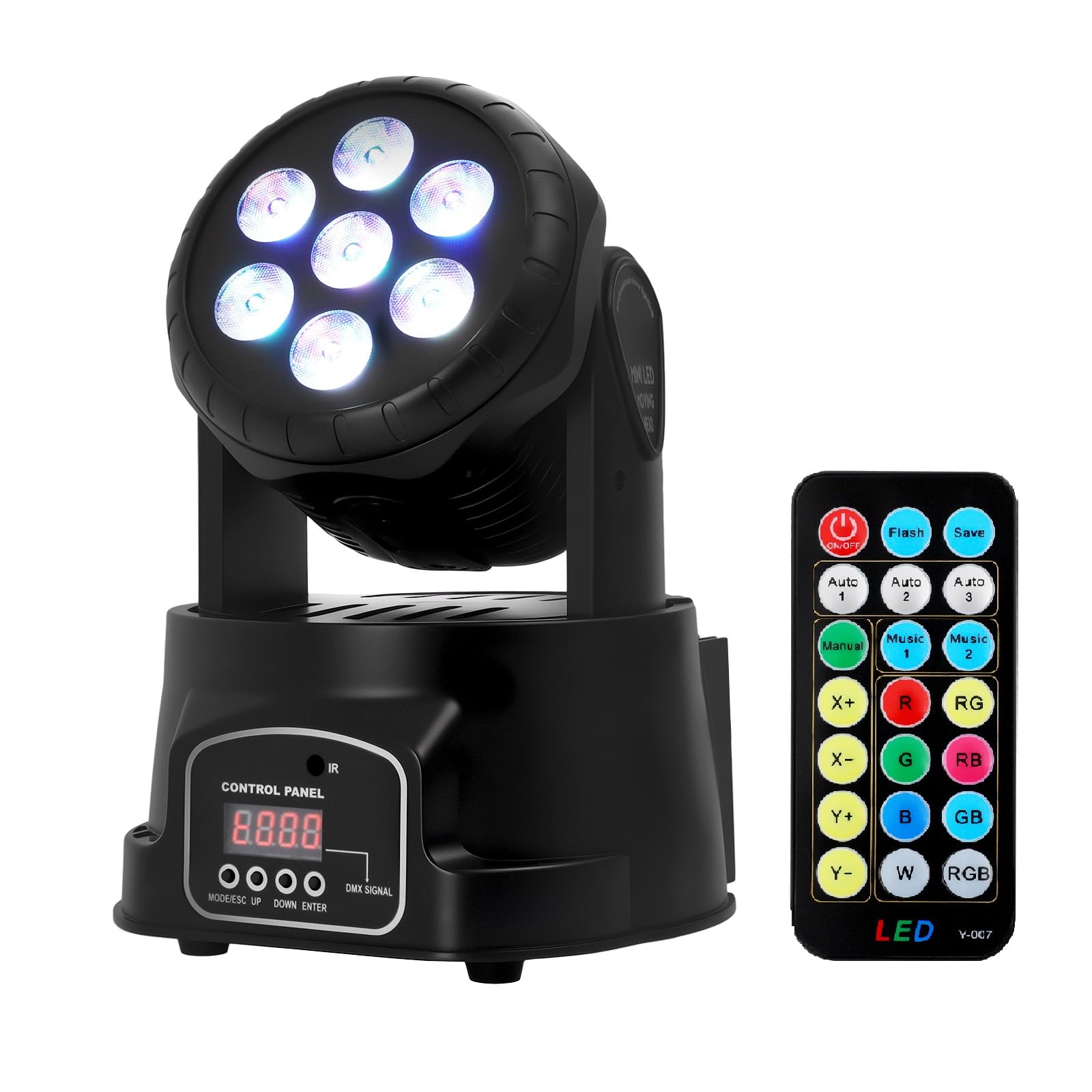 Moving Head Partylicht 4-in-1 LED Discolicht Partylicht Mini Bühnenlicht mit Fernbedienung Geeignet für DJ Bar Club Bühne Halloween Weihnachten Party