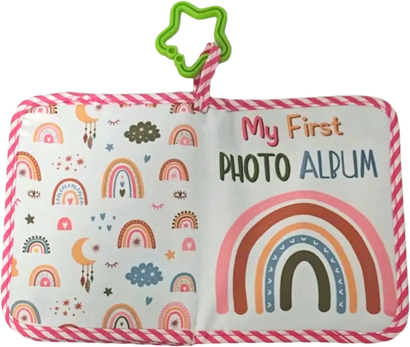 Memory Book For Baby Boy Or Girl Timeless First 5 Year Soft Oxford Fabric Holds 4x6 Images Portable Souvenirs Rainbow For Toddler Friendly Fabric Photo Album