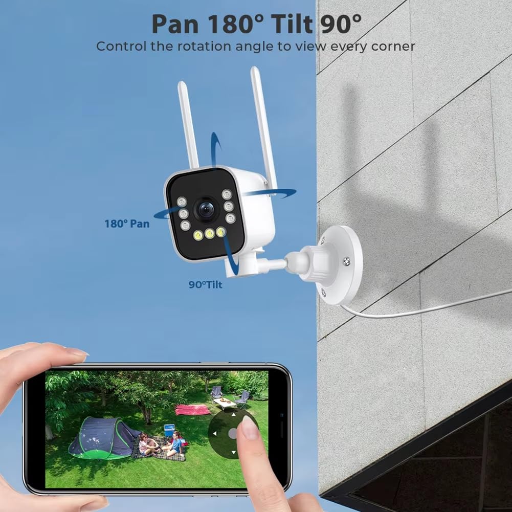 Telecamera Wifi da esterno 8MP 4K con allarme sirena antifurto Dual
