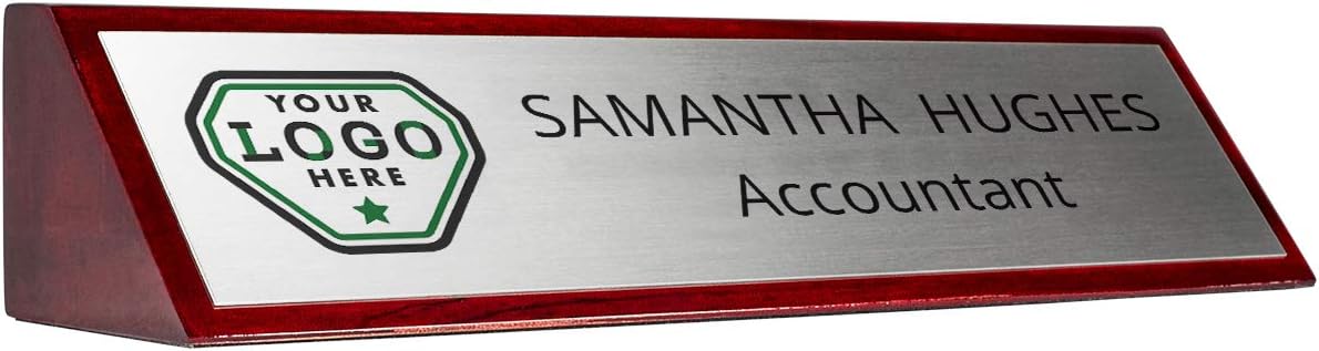 Rosewood Desk Wedge Name Plate (Gold, 10x2")