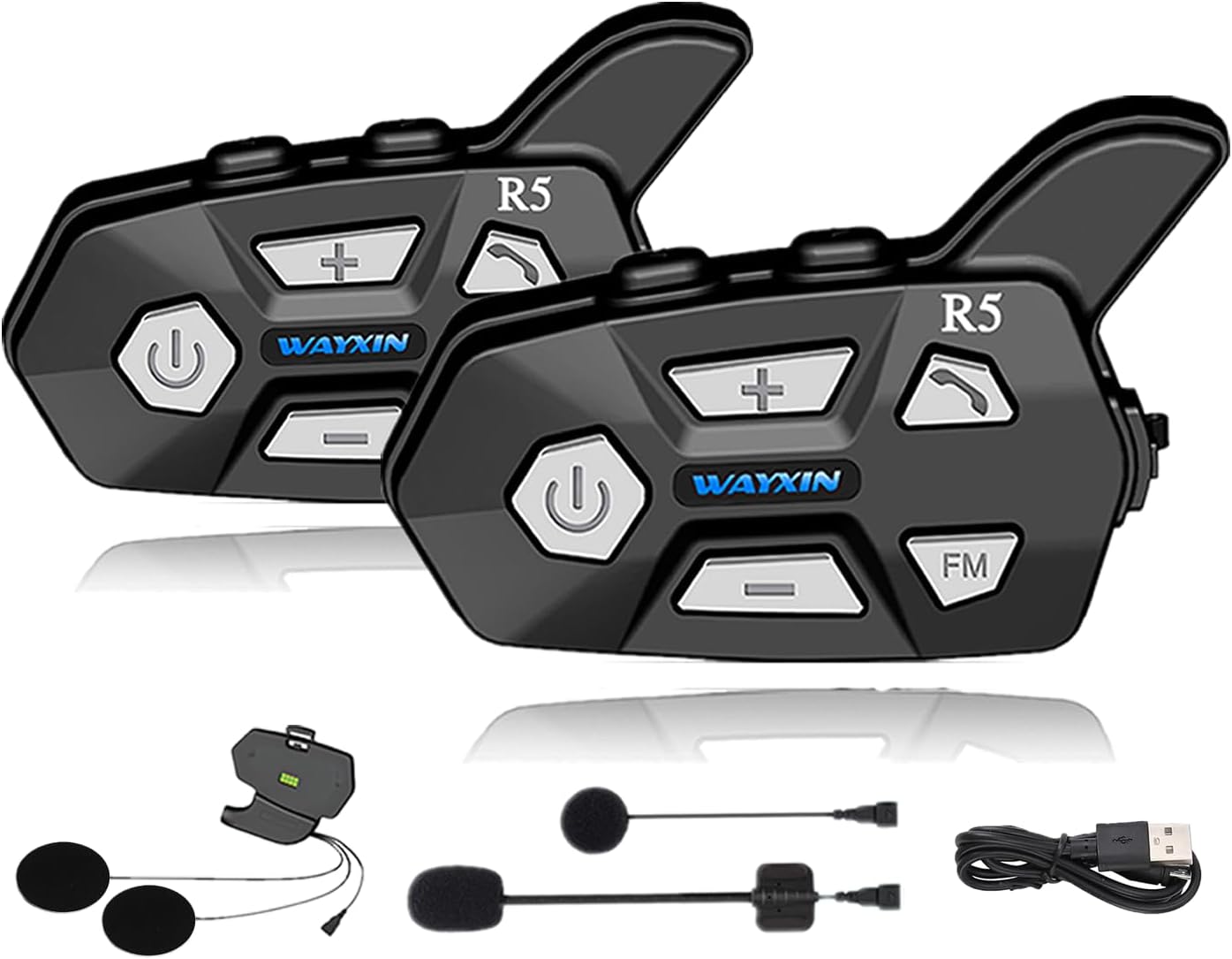 Fx6 Intercom Moto Duo Pour 6 Casques,Kit Bluetooth Casque Moto,Kit Main Libre Moto Bluetooth