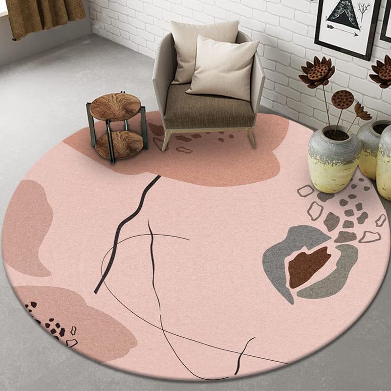 Living Room Round Rug SJR-11 ins Wind Visual Abstract Floor mat Printed Coffee Table Hanging Basket Round mat Bedside Rug 23.6 in