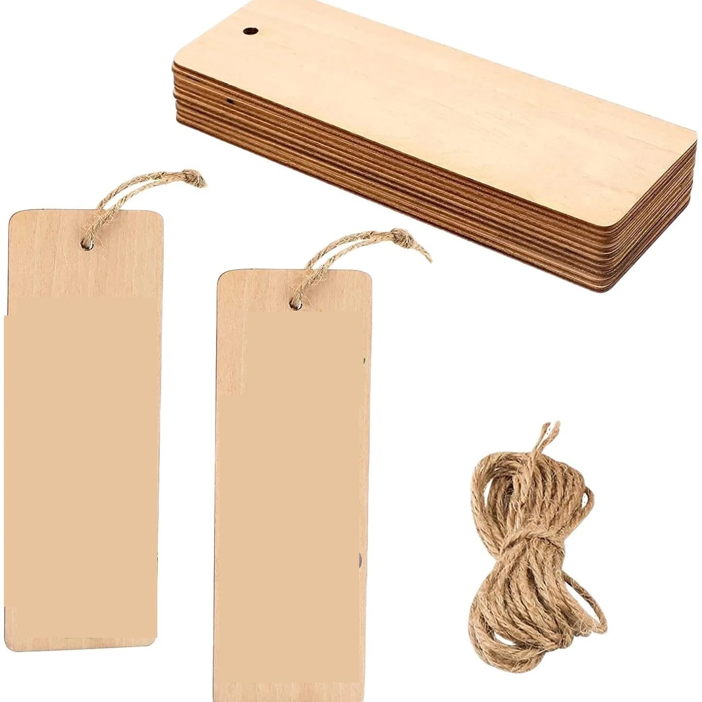 Door Knob Hangers 10Pcs Wooden Blank Bookmark