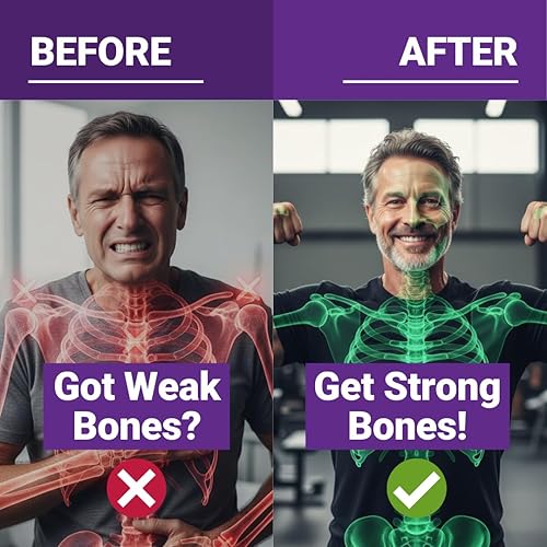 Miniatura 6 de Fuerte suplemento óseo con Super Blend 22 ingredientes sulfato de glucosamina, calcio, magnesio, cúrcuma, vitamina D3, B1, K2, B12, zinc, absorción