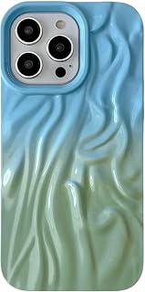 Nadoli Water Ripple Pattern Case for iPhone 12 Pro,Cute Curly Waves Shape Gradient Phone Case Shockproof Soft TPU Phone Cover Slim Bumper Case