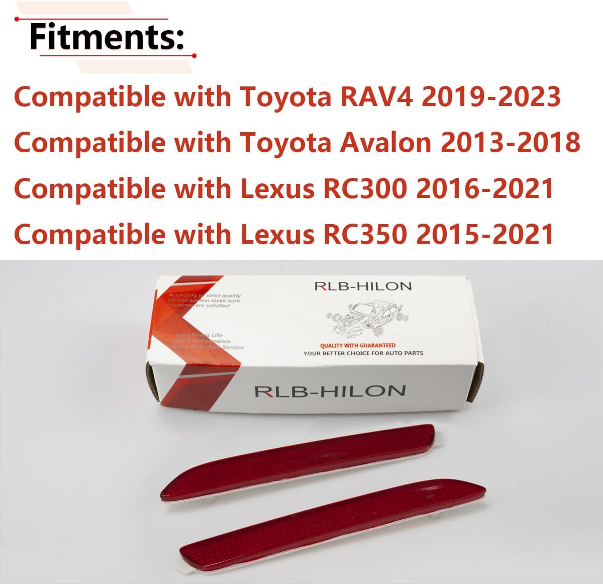 RLB-HILON Rear Bumper Reflector Compatible with Toyota Model, for RAV4 2019-2023, for Avalon 2013-2018, And More Vehicles