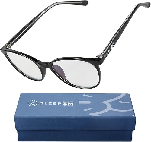 Vista 17 de 100% Blue Light Blocking Glasses - Better Sleep Anti Eye Strain Protection - Computer Gaming Women Men Negro (99% lente ámbar nocturna),d1