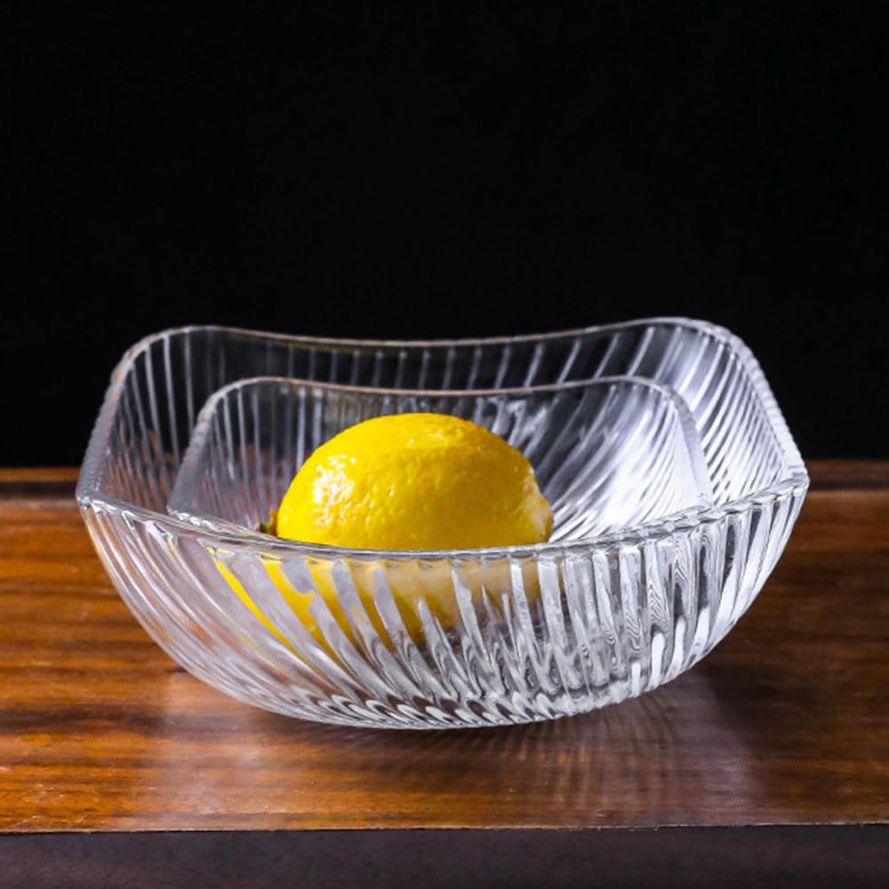 Juego de 2 cuencos de vidrio para mezclar, cuencos transparentes para servir ensaladas, ideales para preparar y hornear, cuencos de postre de vidrio apilables para cocina