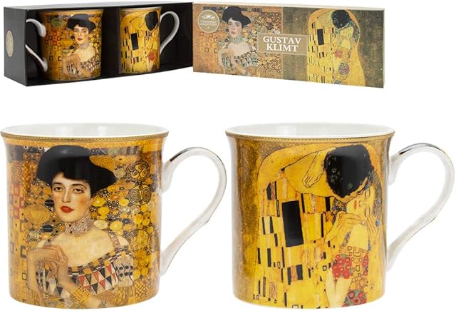Lesser & Pavey LP94361A Gustav Klimt Mugs Set of 2, Fine China