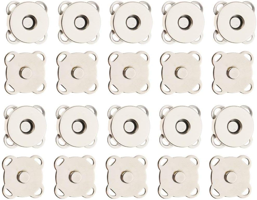Aofocy 10 Sets Sew In Magnetic Purse Snap Clasps Button Great for Closure Purse Handbag Clothes Sewing Craft DIY Accessories - White