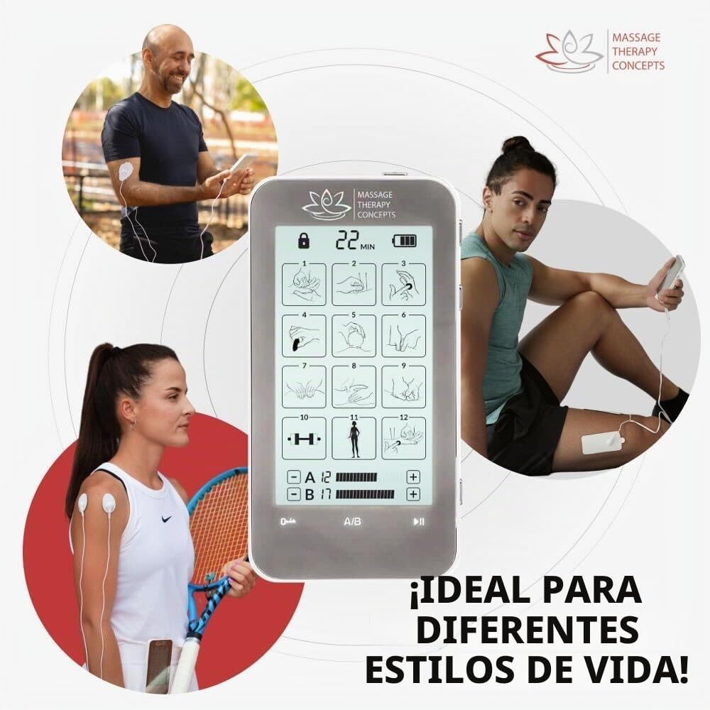 Unidad TENS y estimulador muscular EMS para terapia de alivio del dolor,ciática,dolor de cuello y espalda,máquina de estimulación portátil para recuperación muscular|12modos y 20 niveles de intensidad