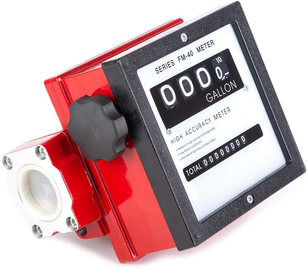 1 1/2" Aluminum Mechanical fuel Meter, 6-40 GPM High Flow Digital, Heavy Duty For All Fuel Transfer Pumps
