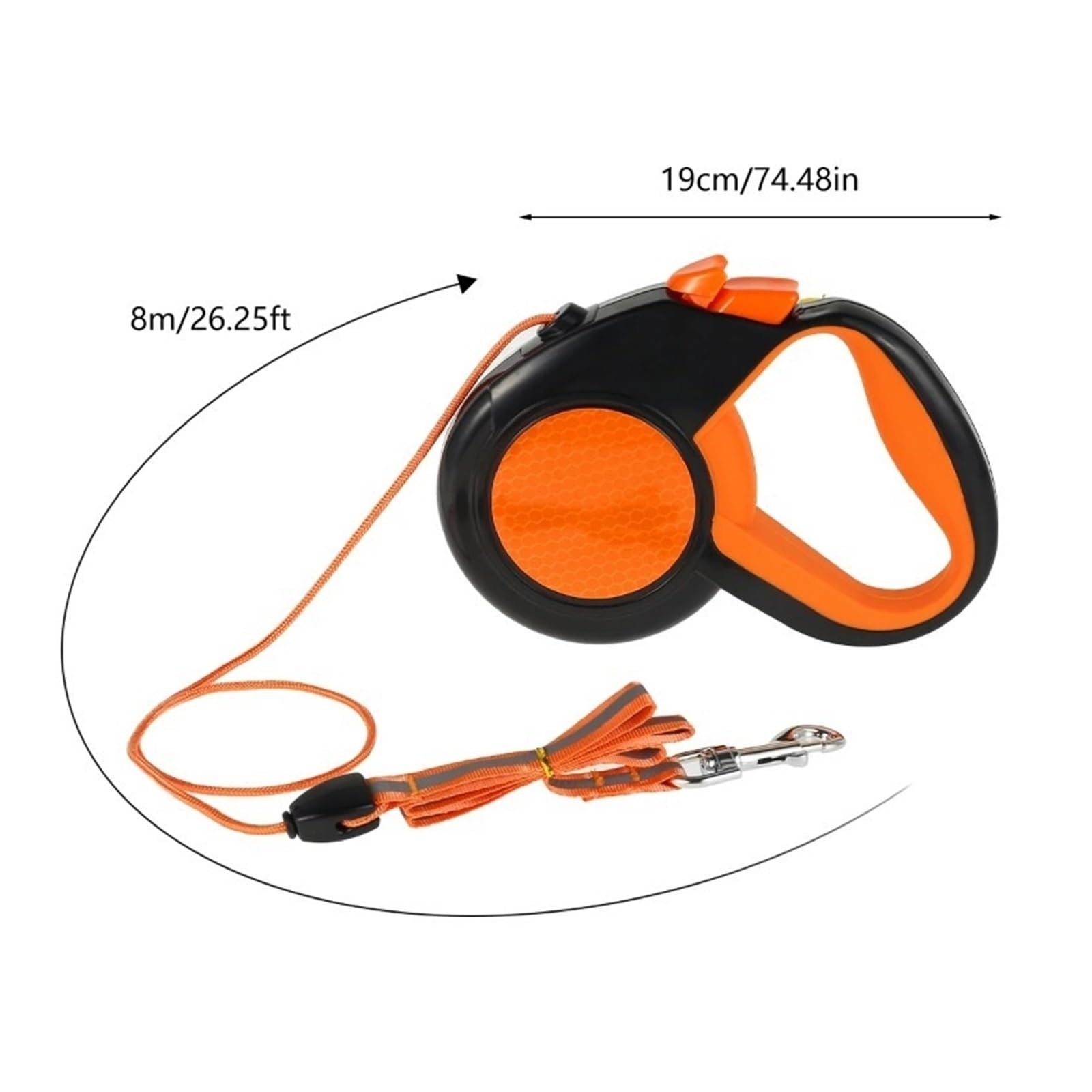 Dog Leash, Laisse rétractable Robuste for Chien, 8M, Bande réfléchissante, poignée antidérapante