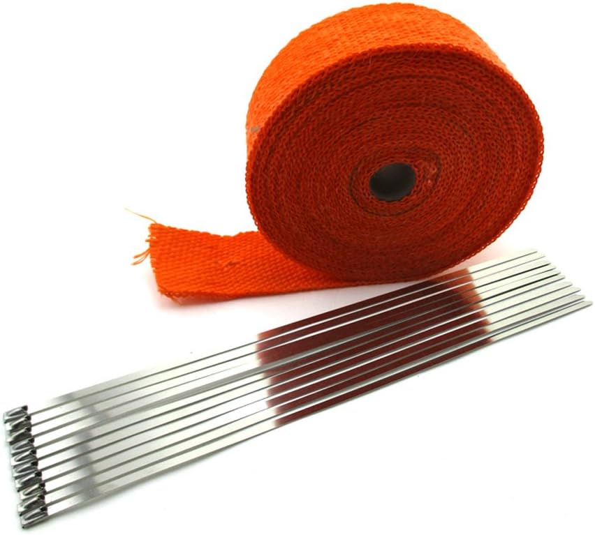 2" x 50 Orange Exhaust Pipe Heat Header Wrap Insulation Thermal Tape Roll