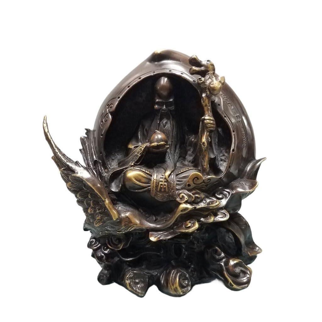 Posąg Buddy do wnętrz Fortune Feng Shui dekoracja mosiężna statua Bóg bogactwa posąg do dekoracji salonu Zen Medytująca statua Buddy Figurka Rzeźba (S)