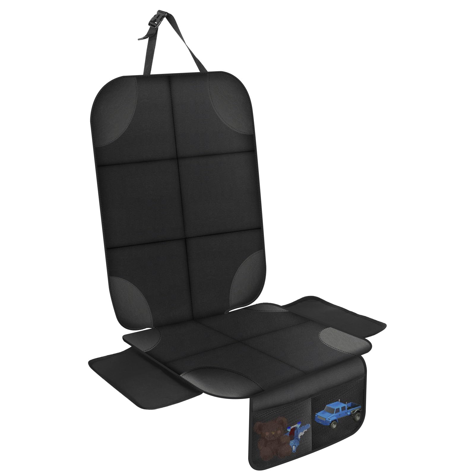 AiQInu Protector Asiento Coche, Impermeable Antideslizante Compatible Protector de Asiento de Coche de Niño con 2 Bolsillos de Almacenaje para Asiento de Coche de Cuero y Tela