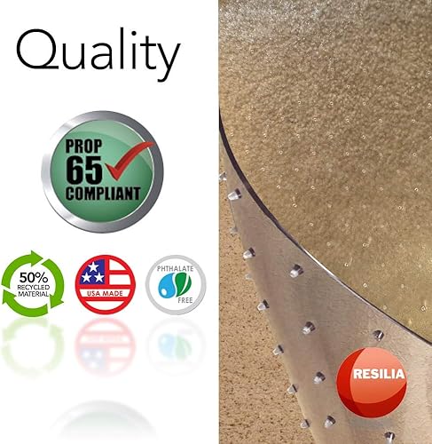 Miniatura 2 de Vinilo transparente de lujo, tapete de plástico para alfombras de pelo profundo, antideslizante, patrón texturizado, extra ancho (48 pulgadas de