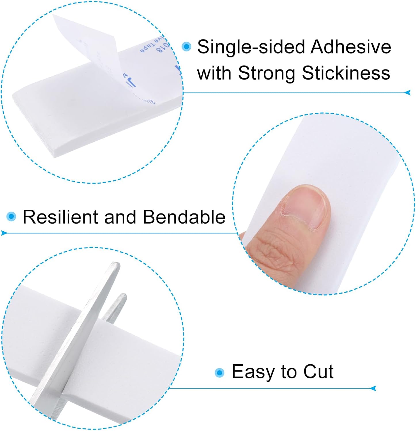 PATIKIL 1-3/4"W x 3/8" T x 6.6Ft Insulation Foam Tape, 2 Rolls Self-Adhesive EVA Weather Stripping for Wrap Pipe Door Window Insulation Soundproof Anti Vibration Collision, White