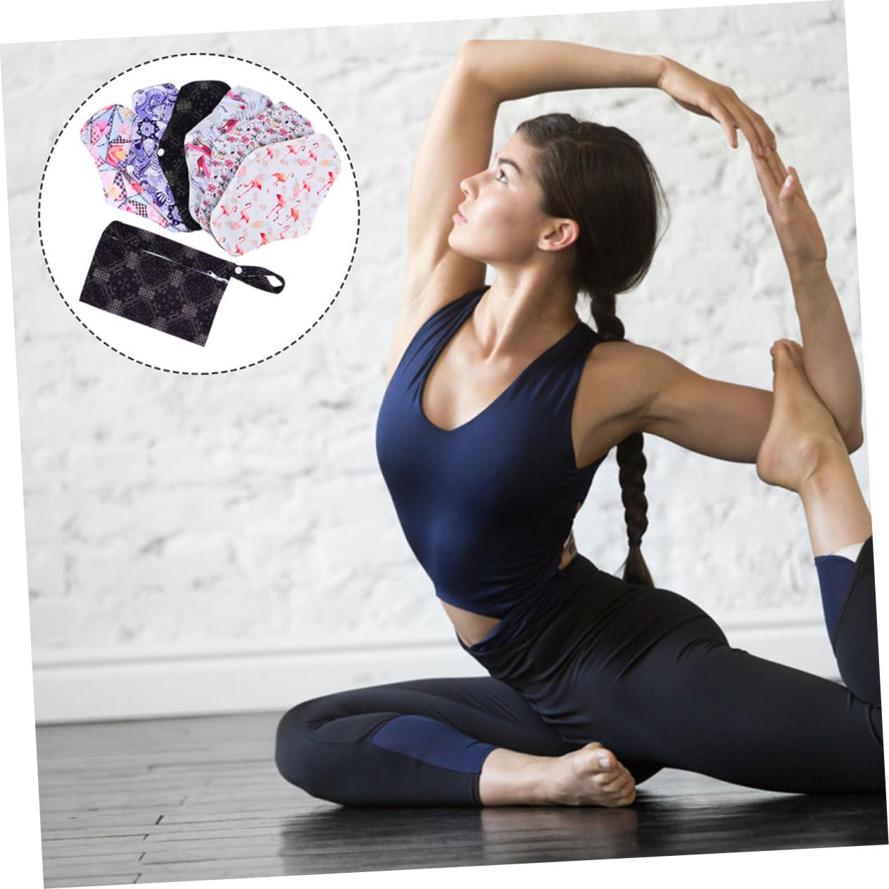 Pad-set 7-teilig Anthrazit Menstruationsservietten Auslaufsicher Stillunterlage Für Frauen Zufälliger Stil