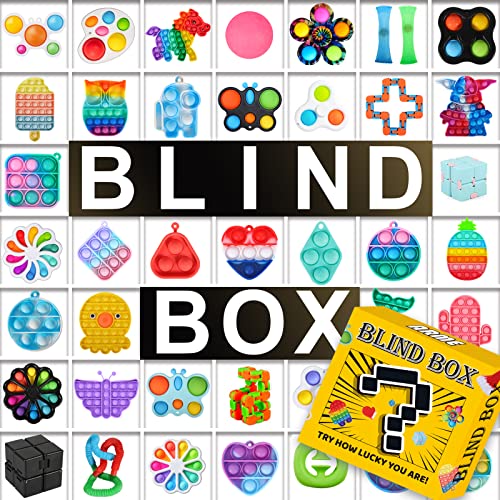 Arme Mystery Toy Boxes Simple Dimple Sensory Fidget Blocks,A Simple Dimple Toy Set ,Simple dimple Toy Suit Easy to Use,Easy to Carry Stress and Anxiety Relief Handheld Toys for Kids and Adults(7Pcs)