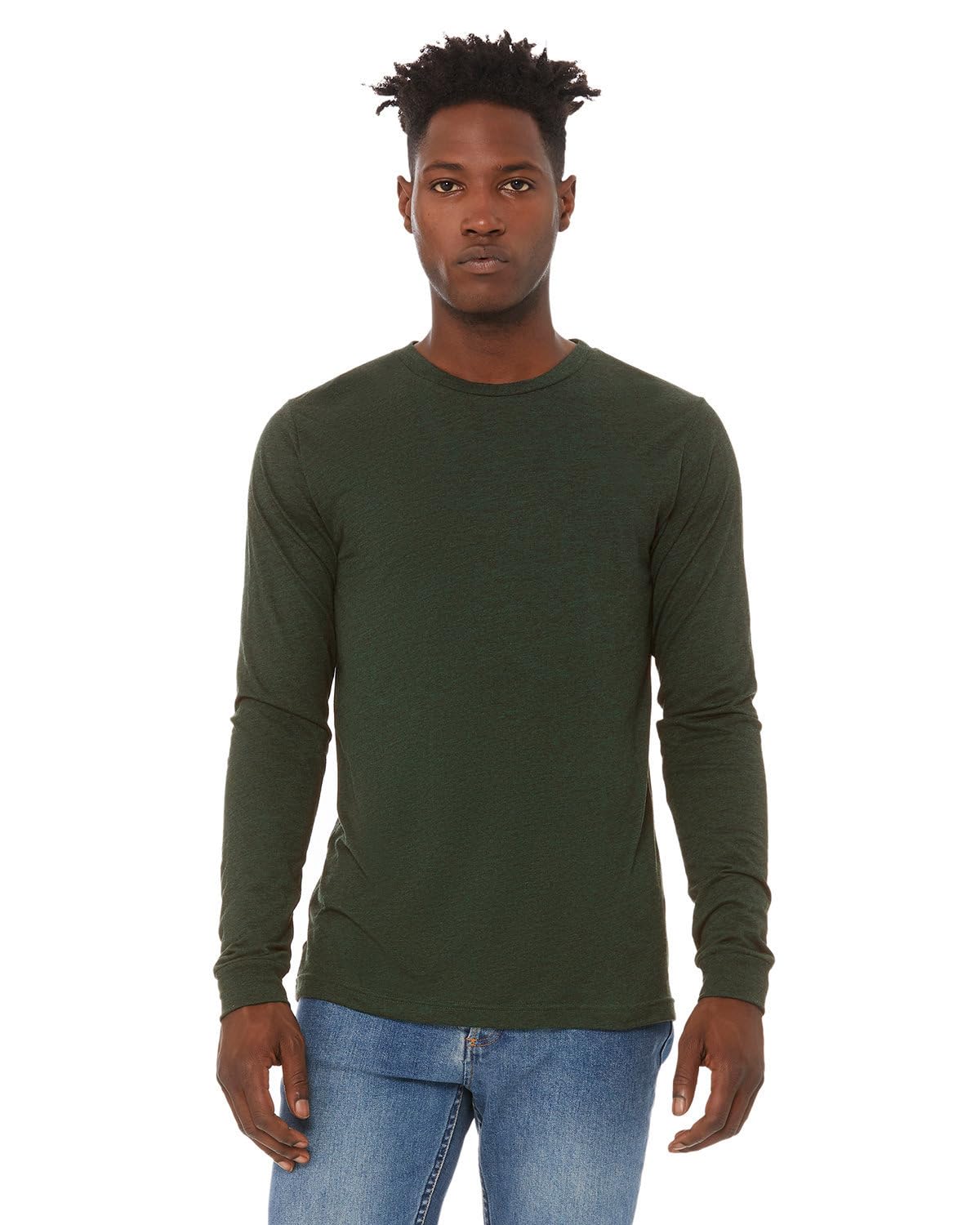 Bella + Canvas Unisex Jersey Long-Sleeve T-Shirt S EMERALD TRIBLEND