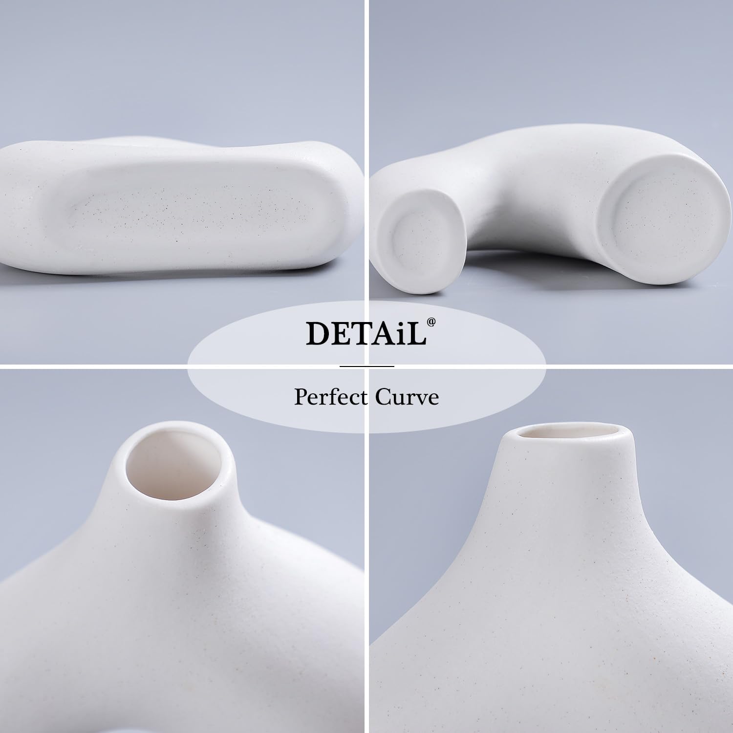 Sawoake Set di 2 vasi in ceramica bianca Doppelberg per moderno boho nordico, minimalista, decorazione per soggiorno, matrimonio, cena, tavolo, feste, ufficio e camera da letto