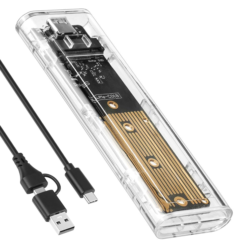AXFEE Case SSD NVME, USB 3.1 Gen 2 10Gbps UASP per NVMe PCIe M-Key/M+B Key, 10Gbps Adattatore USB, Enclosure Lettore M2 per SSD Size 2230/2242 / 2260 / 2280, con UASP adattatore m2