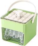 Compact Portable Ice Maker for Fast Ice Production, Stackable Ice Cube Maker with Storage Drawer, One-Touch Operation for Home, Office & Outdoor Use (Yellow-B)
