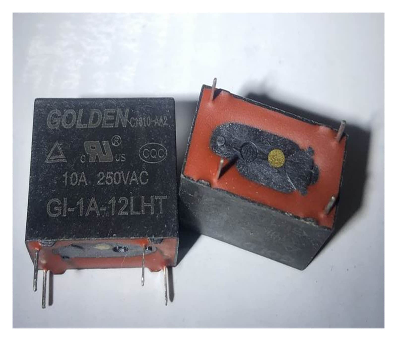 Relais GI-1A-12LHT AMNOOL 12V 10A 4 pins pour circuits imprimés électroniques