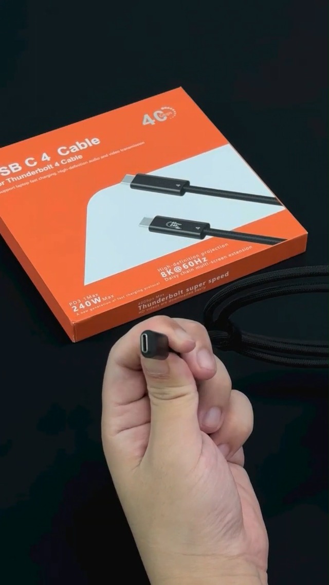 Image of USB4 Cable for Thunderbolt 4, Braided USB C to USB C Cable, 40Gbps Data Transfer, 240W Fast Charging, 8K Display, Compatible with MacBook, iPad Pro, iPhone 16 /17, SSD, Docking (6.6FT)