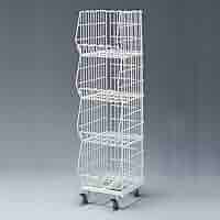 新品■簡単バスケット投げ込みワゴン46cmホワイト白キャスター付スチール籠業務用 新品□簡単バスケット投げ込みワゴン46cmホワイト白キャスター付