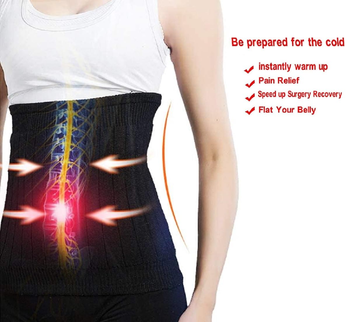 Kiuiom Calentador de Espalda,Cinturón de Calor para Lumbares,Cinturón Calentador de Invierno,Faja Lumbar Caliente para Hombres Mujeres para Cintura de Apoyo Caliente Dolores Menstruales