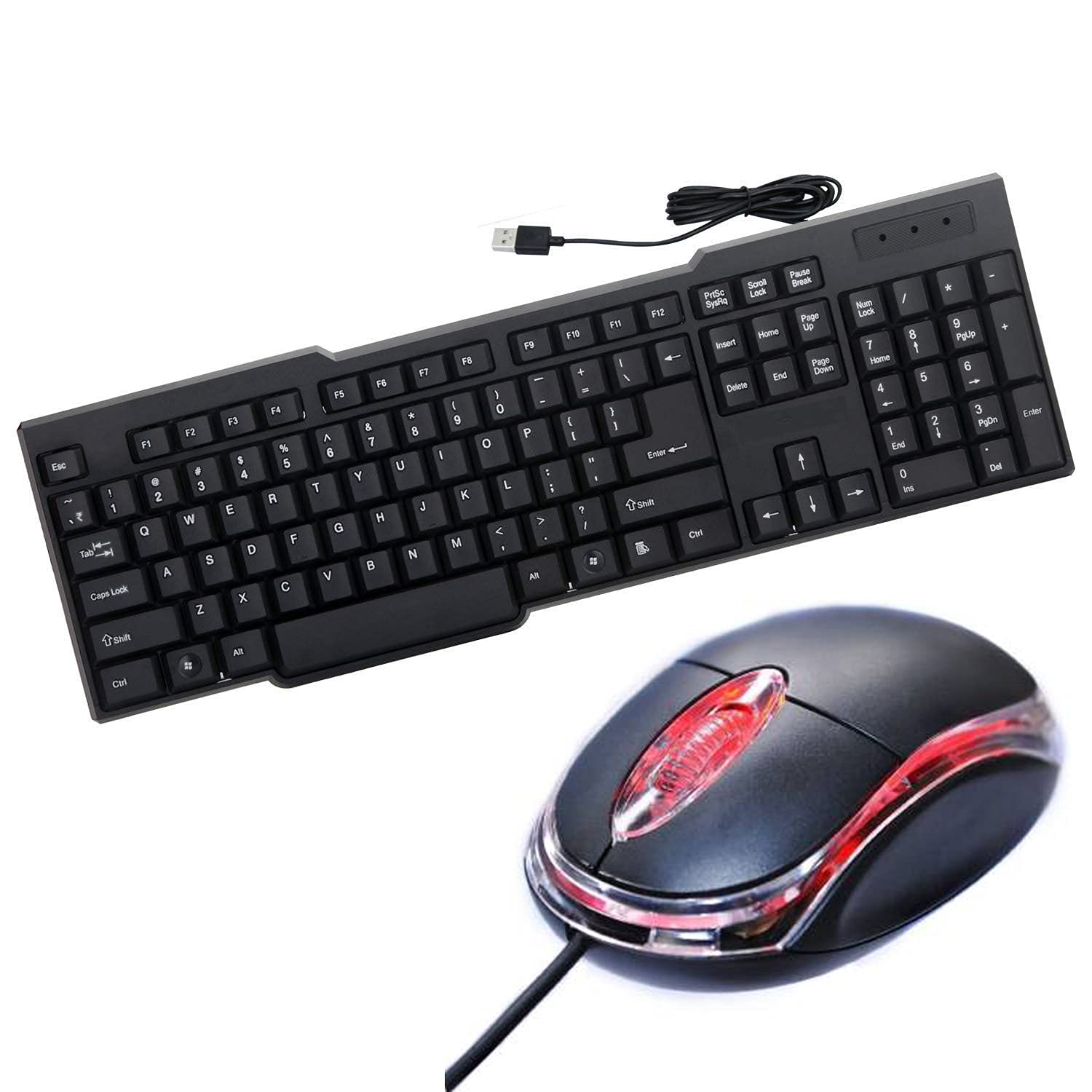 Black USB Wired Keyboard & Mouse, Combo for Laptop, PC and USB Support Devices with 3 LED Indicators & high Precision 1000 DPI Optical Mouse-picture-22