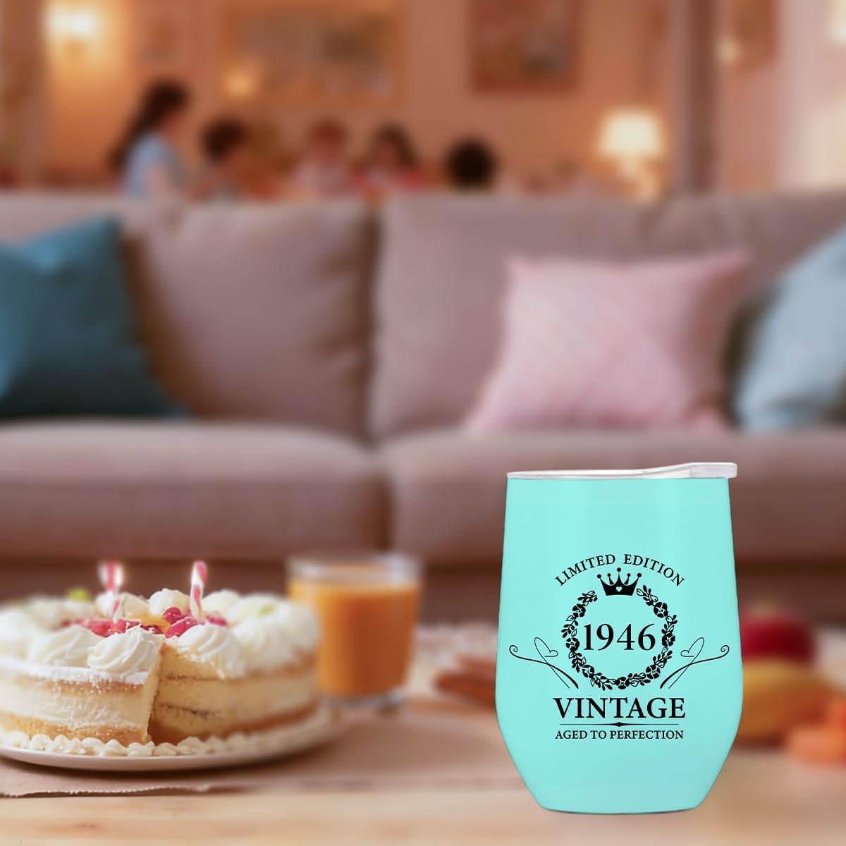 80th Birthday Gift for Women Men，80 Year Old Birthday Gifts for Women，Tumbler 12 oz Stainless Steel Vacuum Insulated Tumblers Womens 80th Birthday Gift Ideas Blue - Image 4