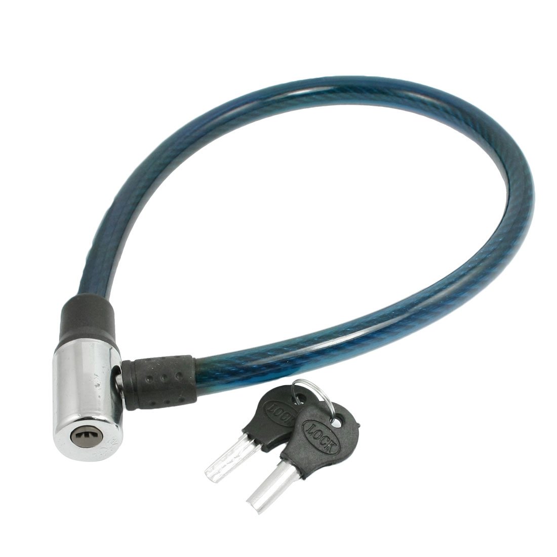 Aexit Sea Blue Bike Locks Plastic Coated Flexible Steel Cable Wire Bike Lock w U-Locks 2 Keys