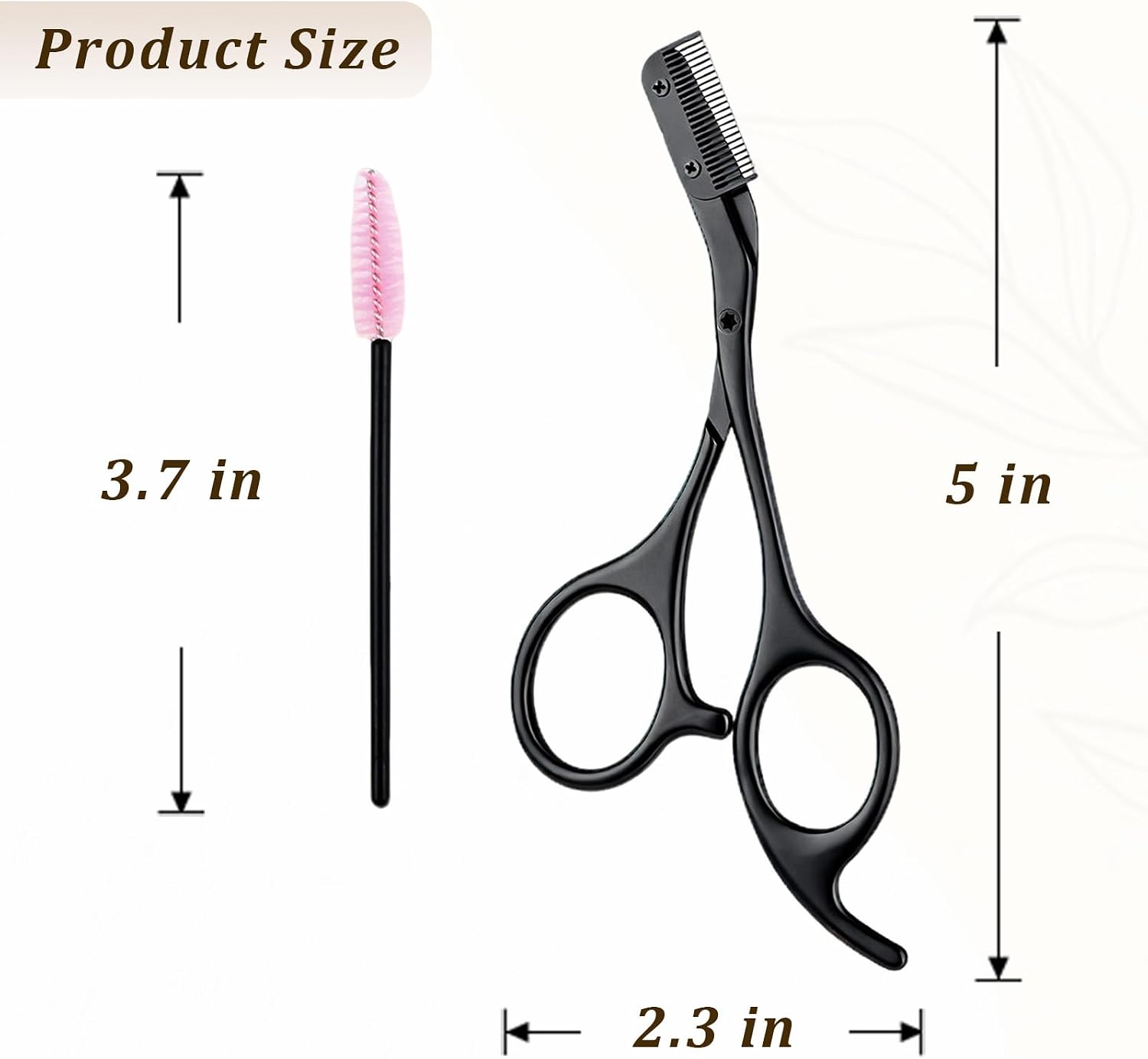 1Pcs Eyebrow Trimming Scissors with Comb Includes Shaping Spiral Brow Brush, Scissor & Comb in One, Ideal Present for Women & Men (Black)