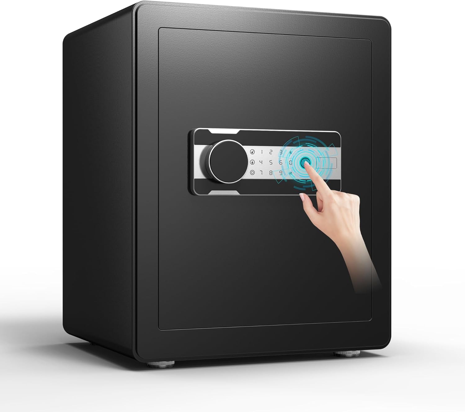 GangMei Fingerprint Home Safe Box, 2 Cubic Feet Digital Security Safe Lock Box/Removable Shelf