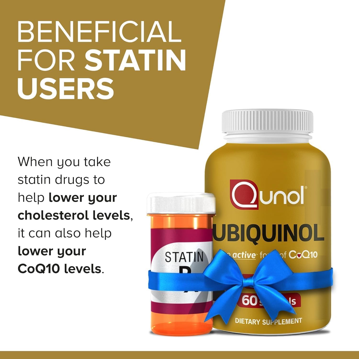 Qunol Ubiquinol CoQ10 100mg Softgels, ubiquinolo - Forma attiva del coenzima Q10, antiossidante per la salute del cuore, livelli di pressione sanguigna sani, utile per gli utenti di statine, 60