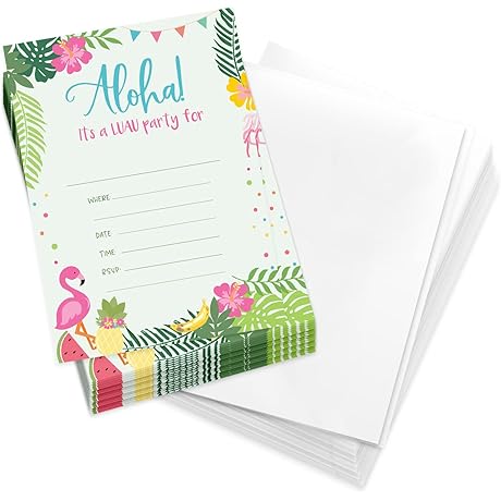 Desert Cactus Luau 1 Hawaiian Happy Birthday Invitations Cards