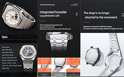 Amazon.com: SAAWEE GMA-S2100 Mini Casioak Mod Kit All Metal Watch