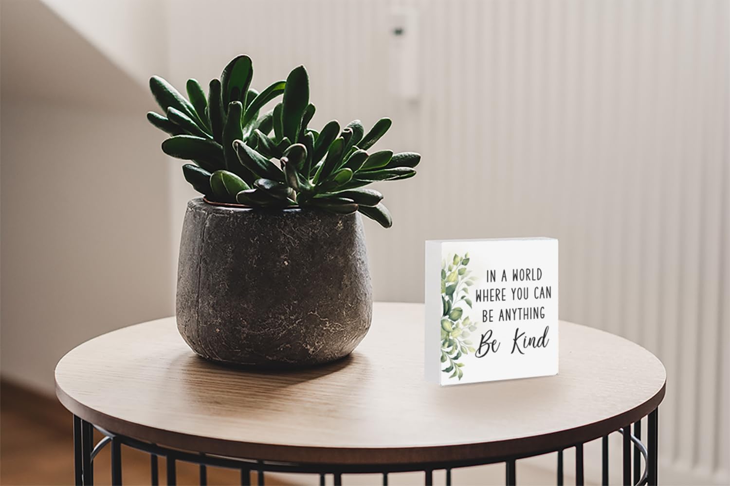 "Be Anything Be Kind" Wooden Sign - Inspirational Rustic Box Decor for Home, Office, Shelf - Motivational Quote Gift (5x5 Inch) - Image 7