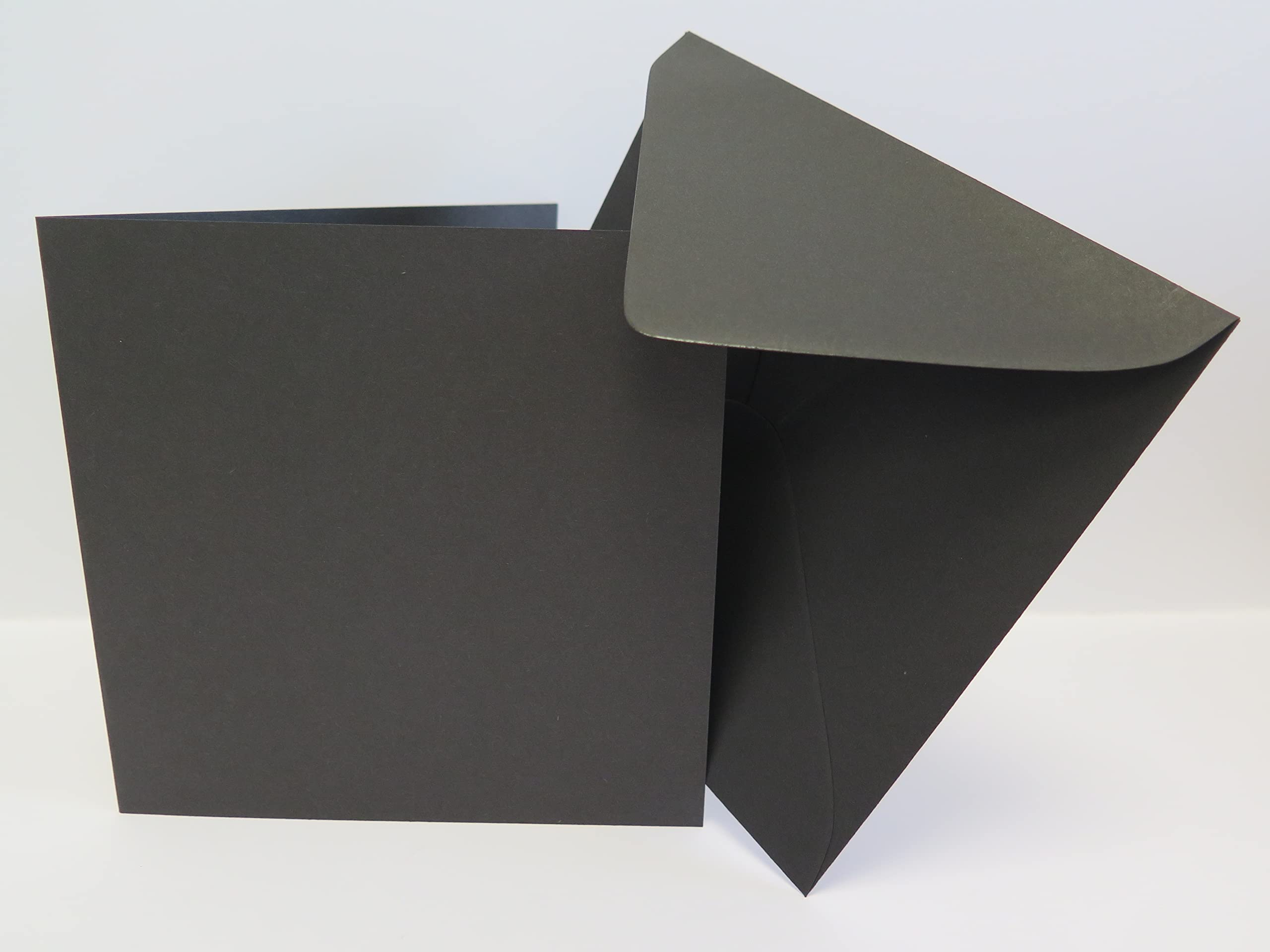 20 x Black Blank Greeting Cards 6 x 6 300gsm 148x148mm + 20 Black Env JLH280