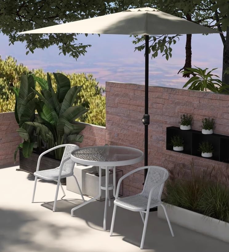 Parasol de exterior contra el sol molesto con base y 250 cm 7