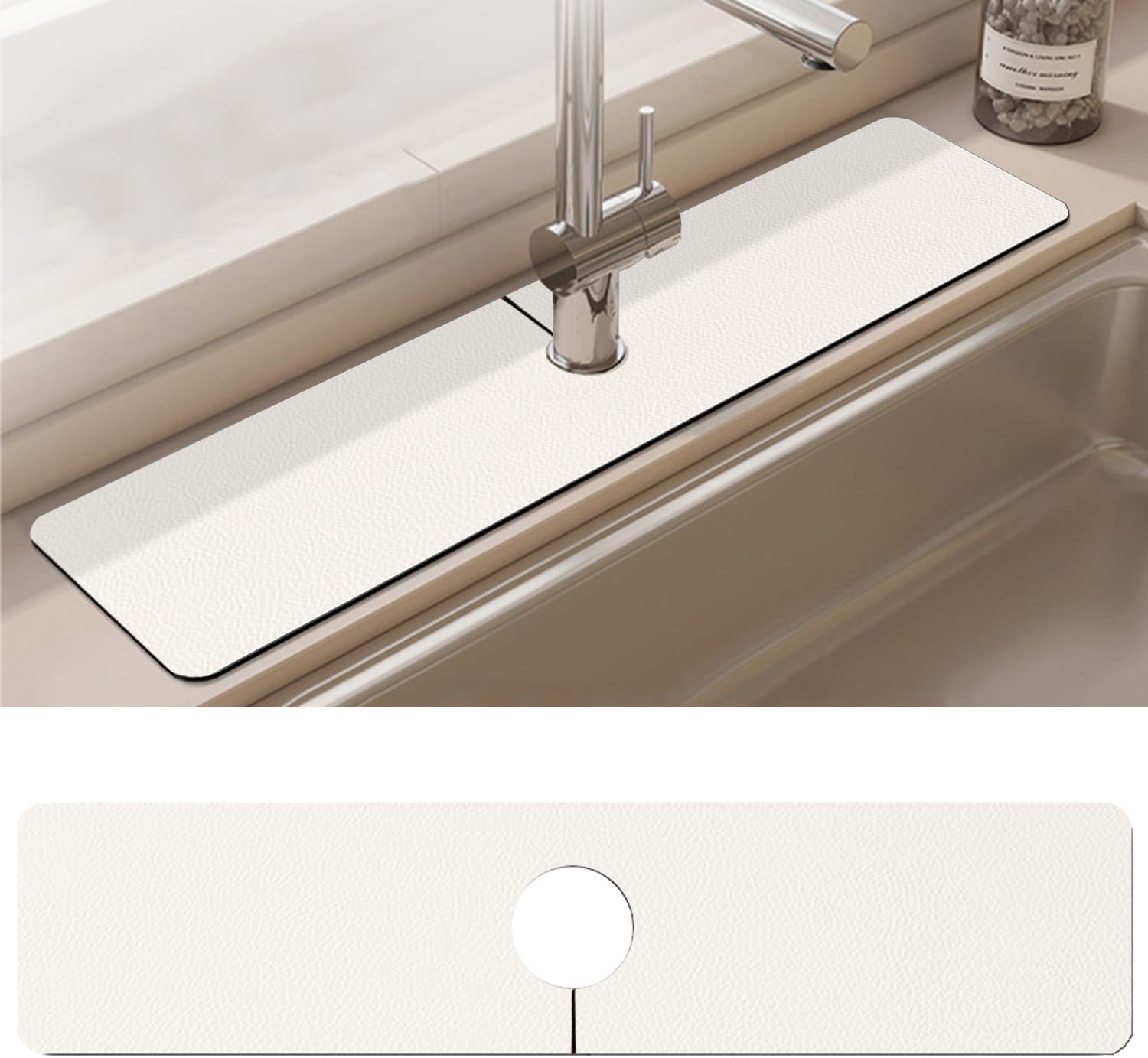 Acidea Kitchen Sink Splash Guard, Cut to Fit Long 24''x5.5'' Kitchen