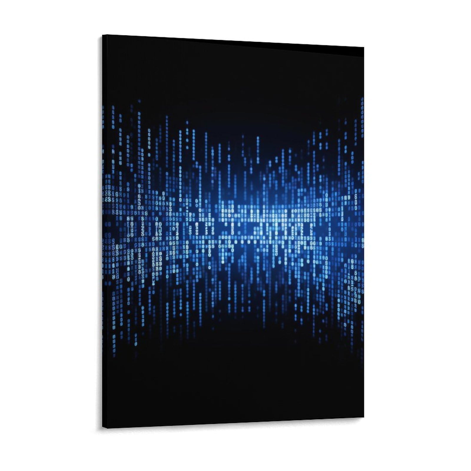 The Blue Binary Canvas Wall Art for Bedroom 12x16inch Canvas Prints Artwork for Walls Modern Picture Artwork Painting for Living Room Aesthetic Wall Paintings for Bathroom Kitchen Office Deco