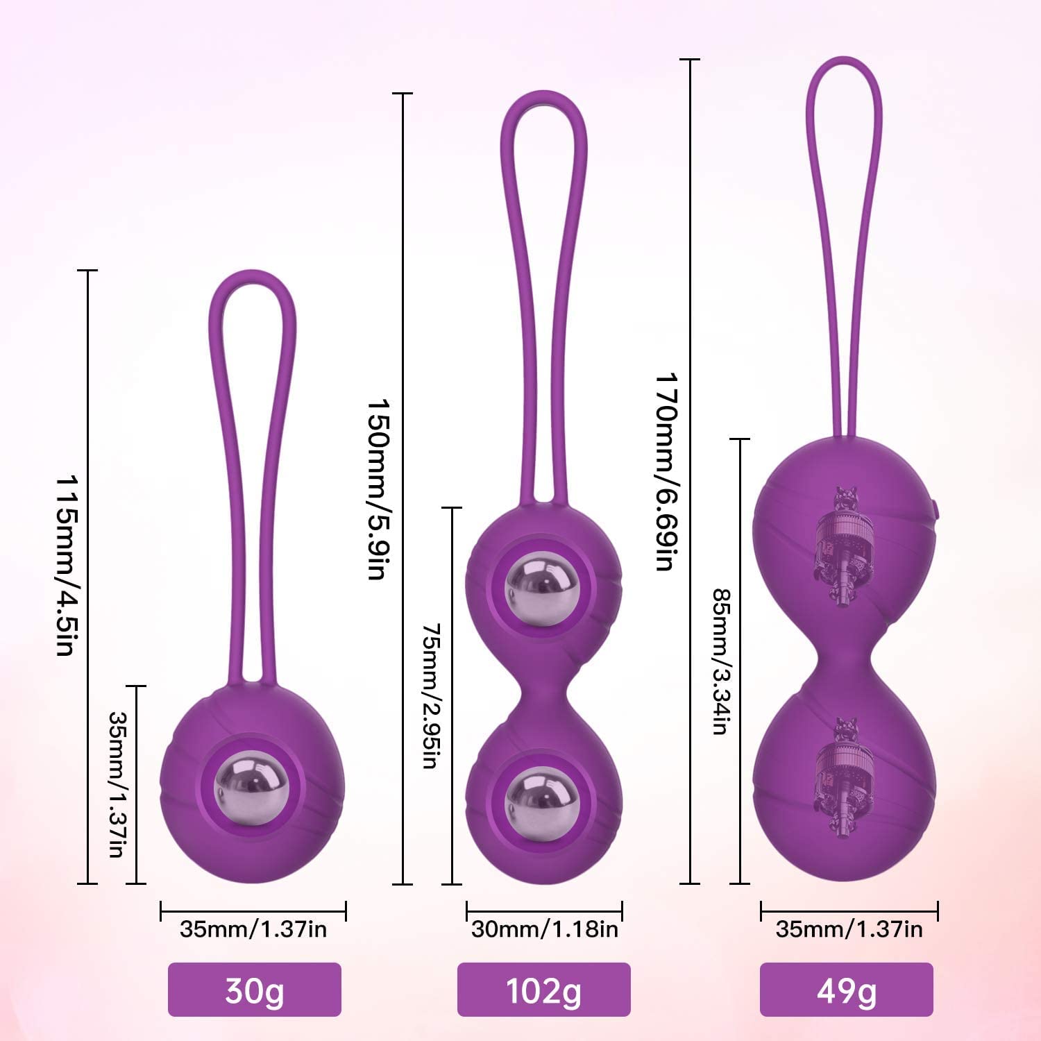 Liebeskugeln mit Vibration Beckenbodentrainer Kegel Ball