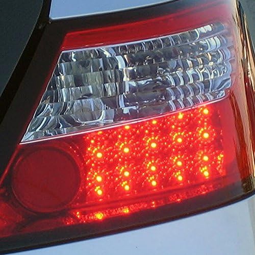 AKKON - For Honda Civic 2Door Coupe (FG1/FG2) Chrome Housing Red Lens Tail Brake Light Lamp Set