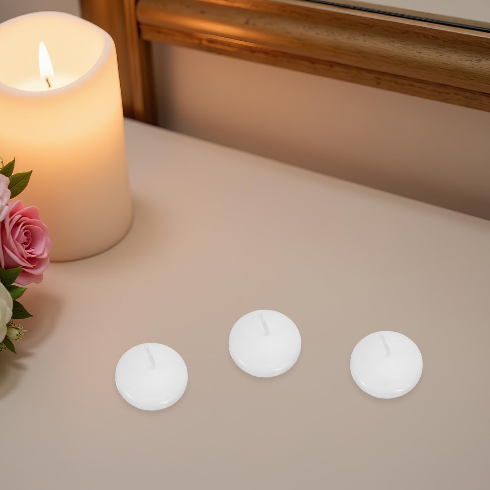 Tofficu 30 Unidades Velas Flotantes de Color Blanco para Centros de Mesa en Hoteles Brillo Prolongado Goteo Ideales para Bodas y Cenas Románticas
