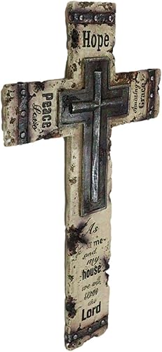 Miniatura 9 de Ebros Gift Rústico cristiano occidental inspirador amor esperanza paz increíble gracia sagrada Escrituras Biblia cita del libro de Joshua cruz placa