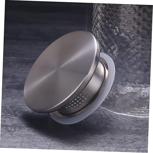 Miniatura 6 de Anneome 2 piezas de drenaje de vidrio de acero sellado para tapa, sellado de tarro reemplazable con tapa de jarra, tapas de tetera bistró, tapas de